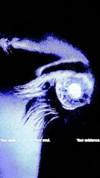 an image of a blue eye with the words'your presence'