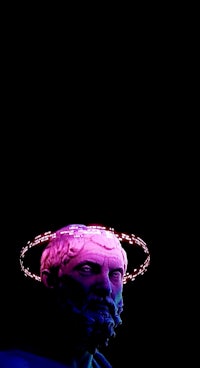 a statue of a man with a halo on his head